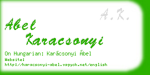 abel karacsonyi business card